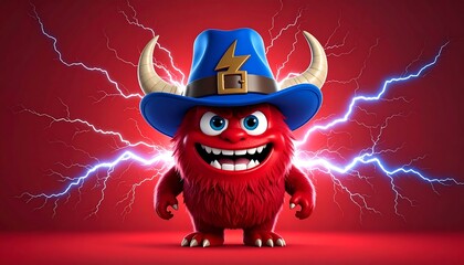 Red monster with lightning (1)