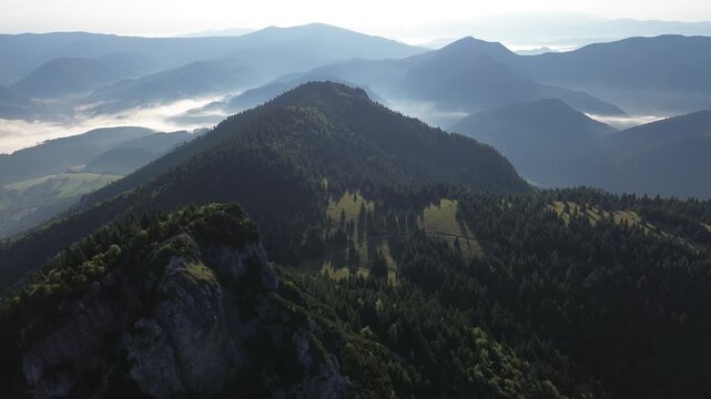 Aerial view drom drone on Mały Rozsutec, Slovakia