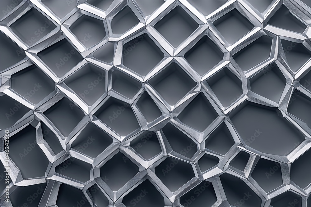 Poster dazzling silver geometry polygon mesh pattern background