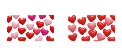 Colorful hearts celebration festive event digital romantic atmosphere top love concept. Cut out set png