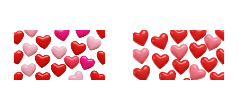 Colorful hearts celebration festive event digital romantic atmosphere top love concept. Cut out set png