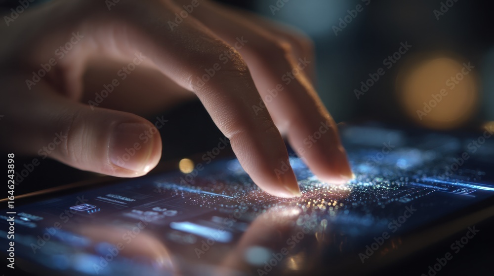 Poster medium shot of a digital survey interface about psychedelic microdosing protocols on a modern device