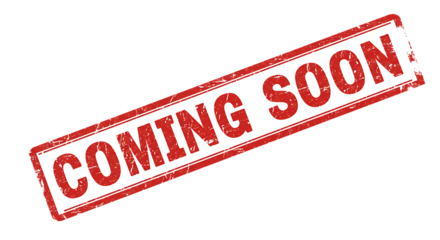 Vintage Style Coming Soon Rubber Stamp On Isolated Transparent Background