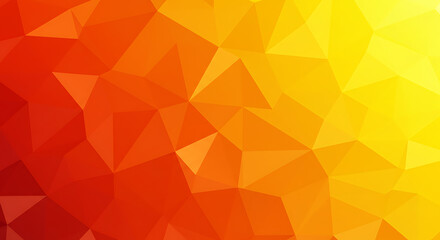 Vibrant gradient of red to yellow geometric low poly background