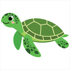 Funny sea turtle character vector graphic isolated