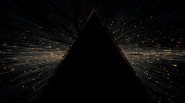 Black triangle and stars