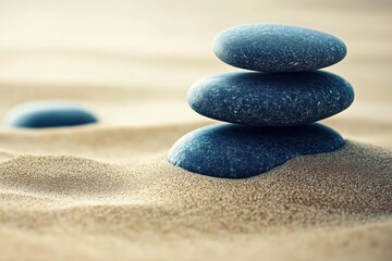 Zen stones on sand