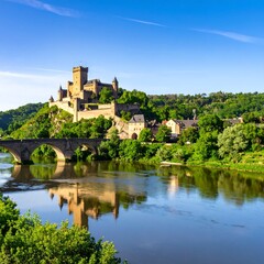 Fototapeta premium Medieval castle by a river