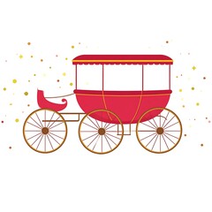 Red horse-drawn carriage