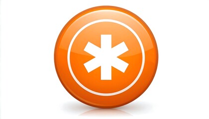 Obraz premium Orange button with medical symbol