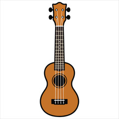 Obraz premium Hawaiian guitar instrument vector graphic plain