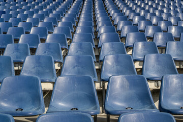 Fototapeta premium Empty seats in a sports stadium