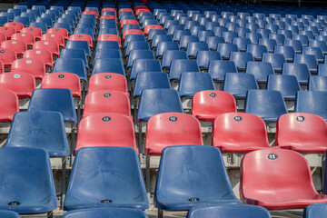 Fototapeta premium Empty seats in a sports stadium