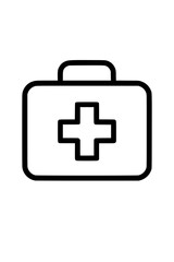 Fototapeta premium Isolated Black Outline Medical First Aid Kit Icon 