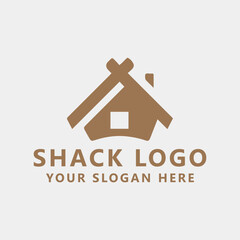 shack hut logo design vector