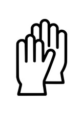 Pair of Protective Work Safety Gloves Line Art Icon
