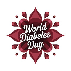 Obraz premium World Diabetes Day Red Awareness Symbol Illustration