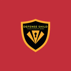 defense shield logo design vector