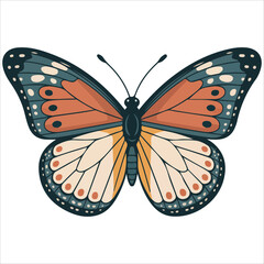 Colorful butterflies isolated vector illustration white background