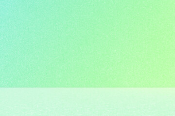 Empty green blue glitter room studio for product presentation. Cosmetic beauty fashion showroom. Minimal Mock up marketing online backdrop. New Year, Christmas, Anniversary and Celebration concept.