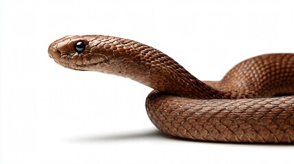 Naklejka premium Elegant Brown Snake on White Isolated Background for Wildlife Photography
