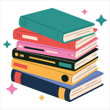 Reading celebration books vector graphic white