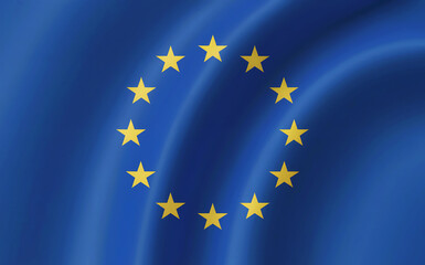 EU flag full screen wavy
