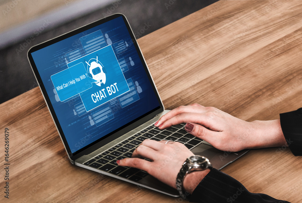Poster chatbot software application for modish online business that automatically reply to customer questio