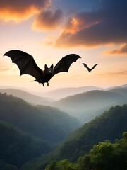 Naklejka premium bat animals are flying