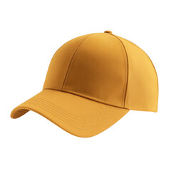 Fototapeta premium Yellow baseball cap isolated on transparent background