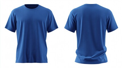 Royal Blue T-Shirt Front and Back Mockup for Professional Apparel Display