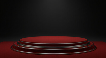 empty stage with red carpet