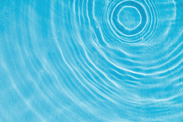 drops on water with circles on a blue background