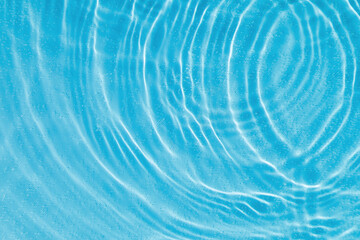 drops on water with circles on a blue background