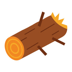 vector illustration of fallen log