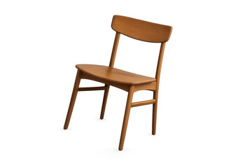 Classic wooden chair with simple design, ideal for interior design projects, on a transparent background