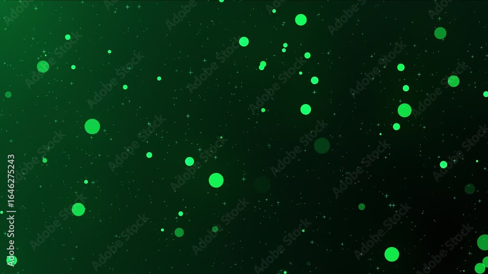 Poster abstract animation concept of lime green particles for celebrating birthdays and holidays. 4k loop b