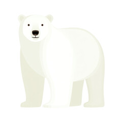 White polar bear standing front view, 3D render &mdash; white isolated background