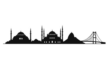 skyline silhouette of Istanbul