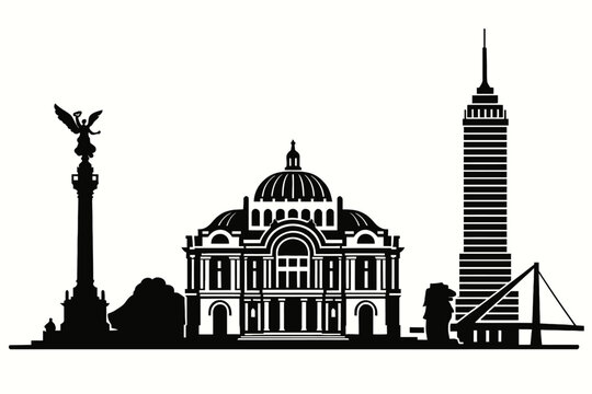 skyline silhouette of Mexico City