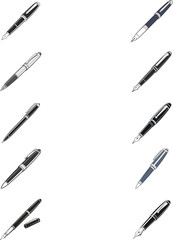 vector illustration of a pen set