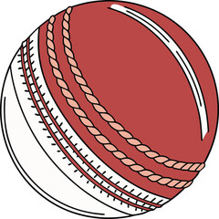 vector illustration of a cricket ball