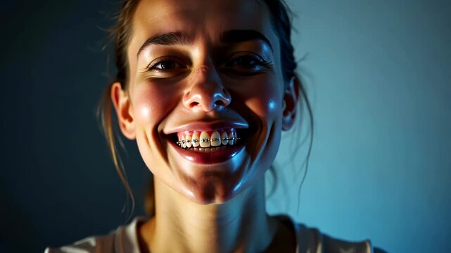 Braces dental, tooth alignment, orthodontic care. Dental health. Brackets improve smile aesthetics. Aligners ensure proper bite. Orthodontics promotes dental hygiene.