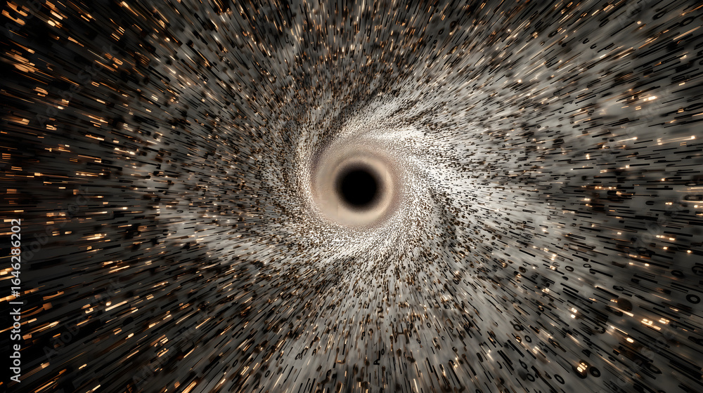 Poster a swirling vortex of numbers pulls the viewer into a wormhole