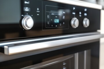 Obraz premium Modern oven control panel with digital display and buttons for cooking settings