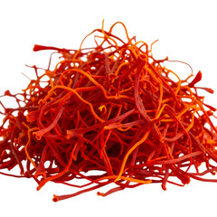 Naklejka premium Pile of saffron threads isolated on transparent background