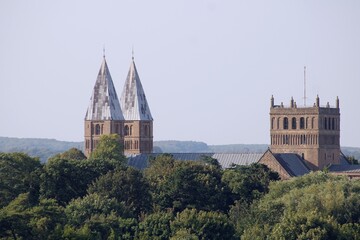 Telephoto of Southwell Minster, Nottinghamshire, viewed from the south.