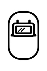 Obraz premium Simple Black Outline Welding Mask Icon 