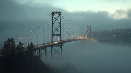 Fototapeta premium Bridge in Morning Fog