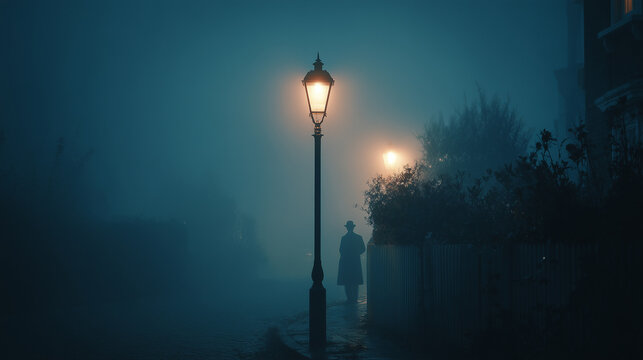 oggy Street Lamp with Ghost Silhouette